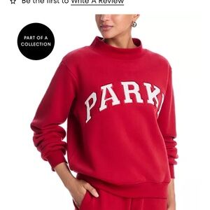 Parker Red Pullover Sweatshirt with White Appliqué